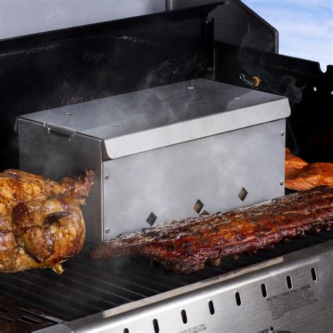 diamond king smoker stainless steel grill smoker box|wood chunk smoker box.